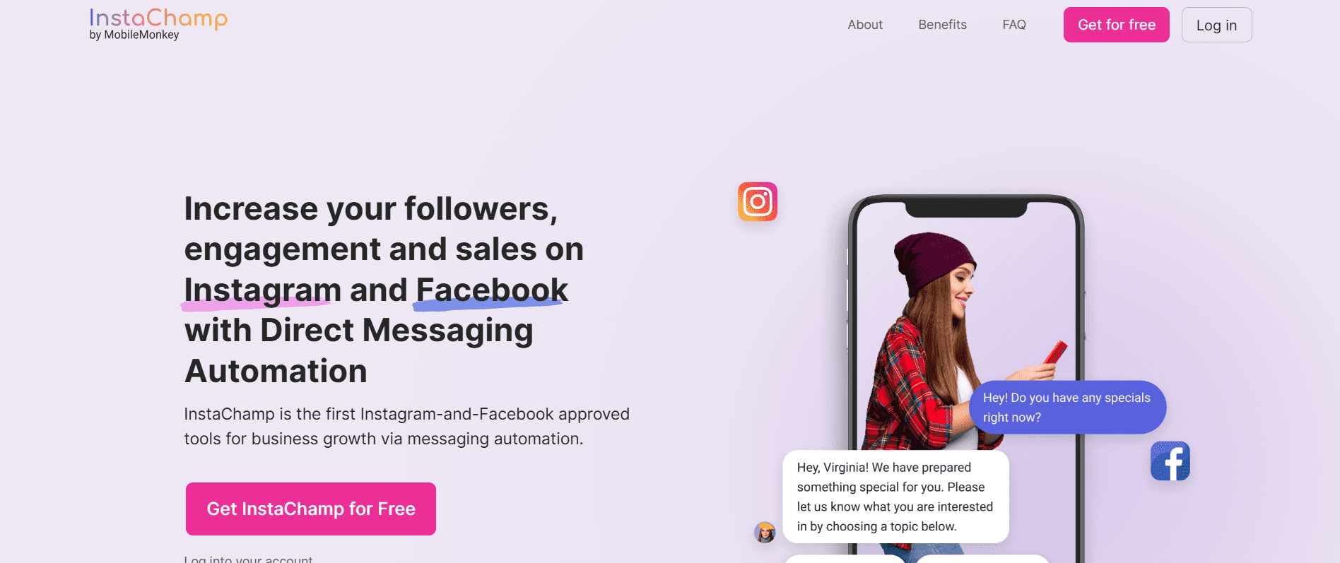 InstaChamp Landing Page