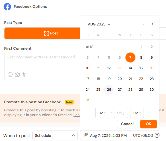 Choose Date and Time