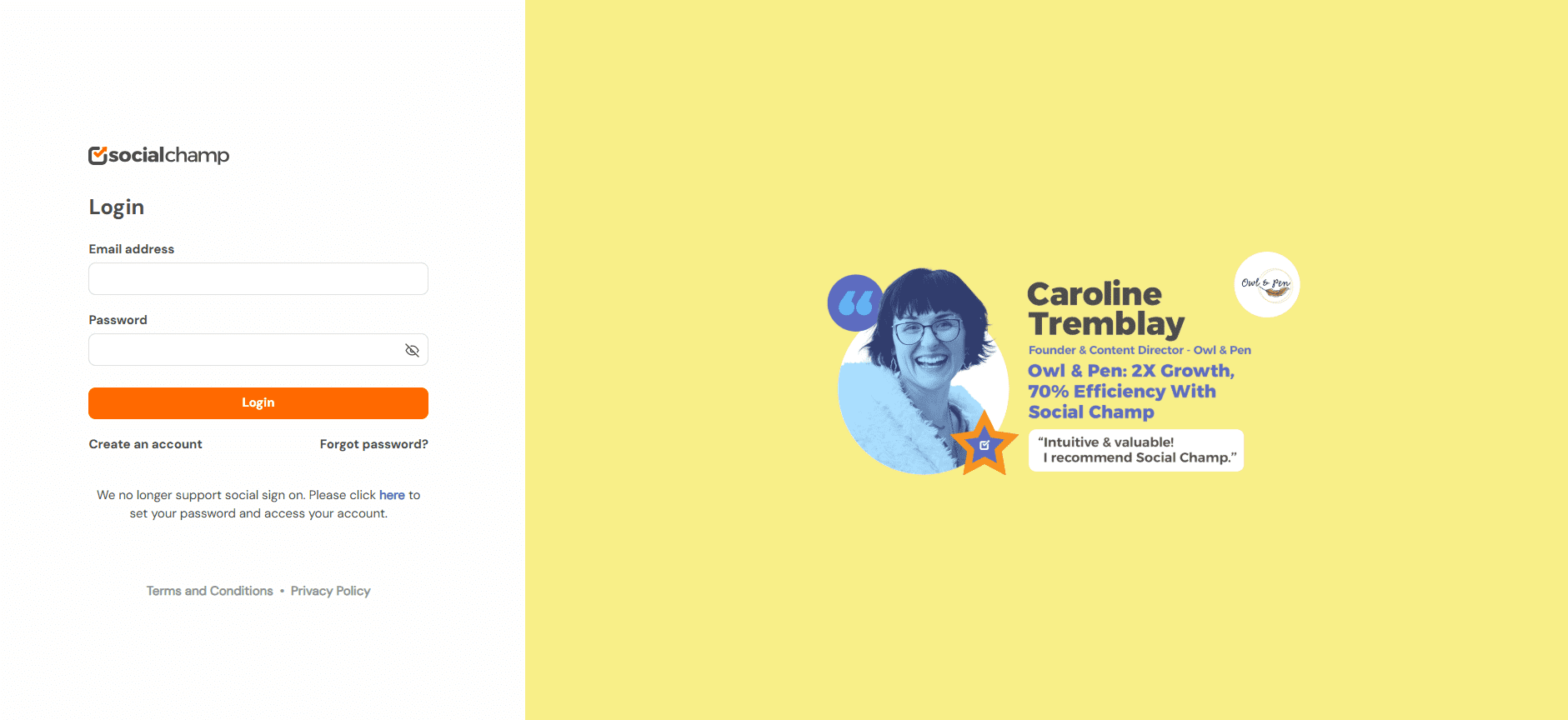 Log In to Social Champ