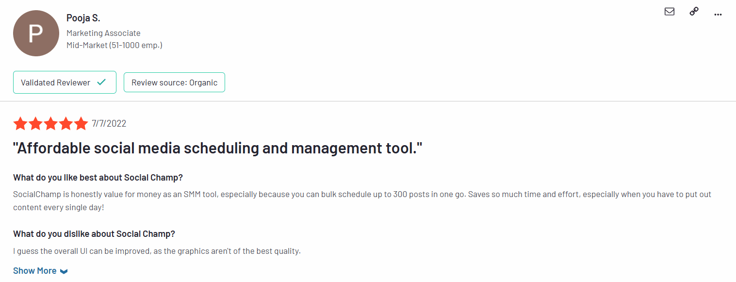 A User Review About Social Champ’s Affordability on G2