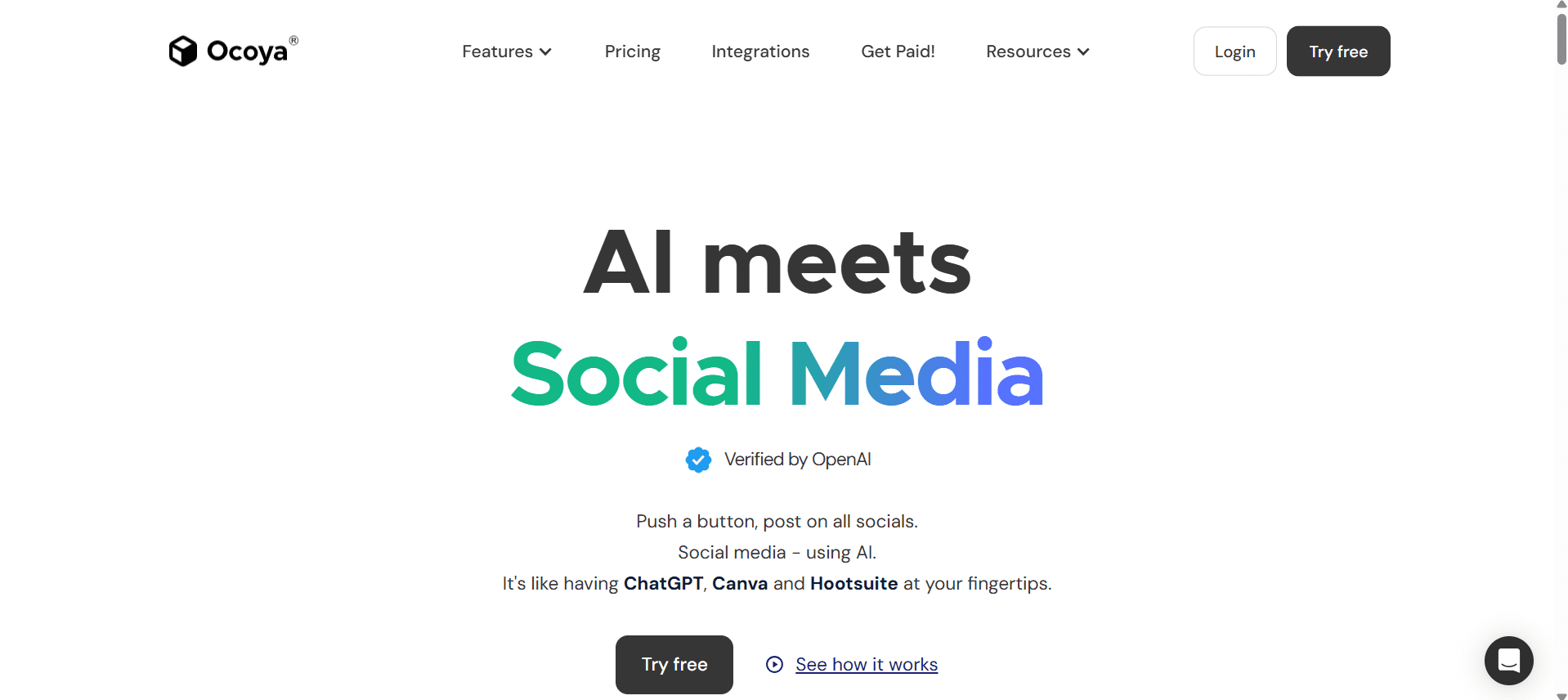 Is Ocoya Pricing Justified? Here's What You’re Really Paying For 6 Ocoya's Homepage