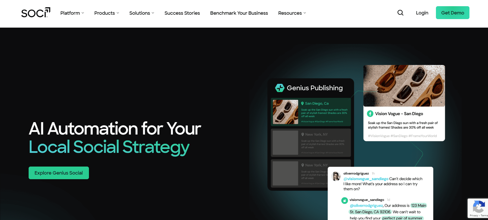 SOCi Social's Landing Page