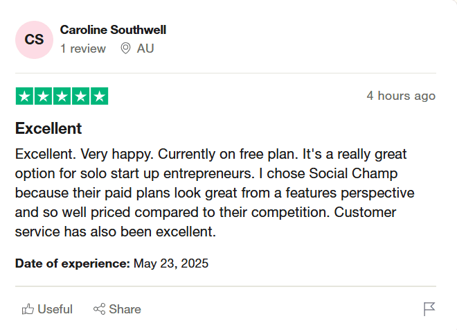 Is Vista Social Pricing Worth the Cost? Here's What You're Actually Paying For 17 A Review for Social Champ on Trustpilot