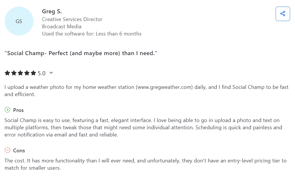 Is Ocoya Pricing Justified? Here's What You’re Really Paying For 12 A Review for Social Champ on Capterra