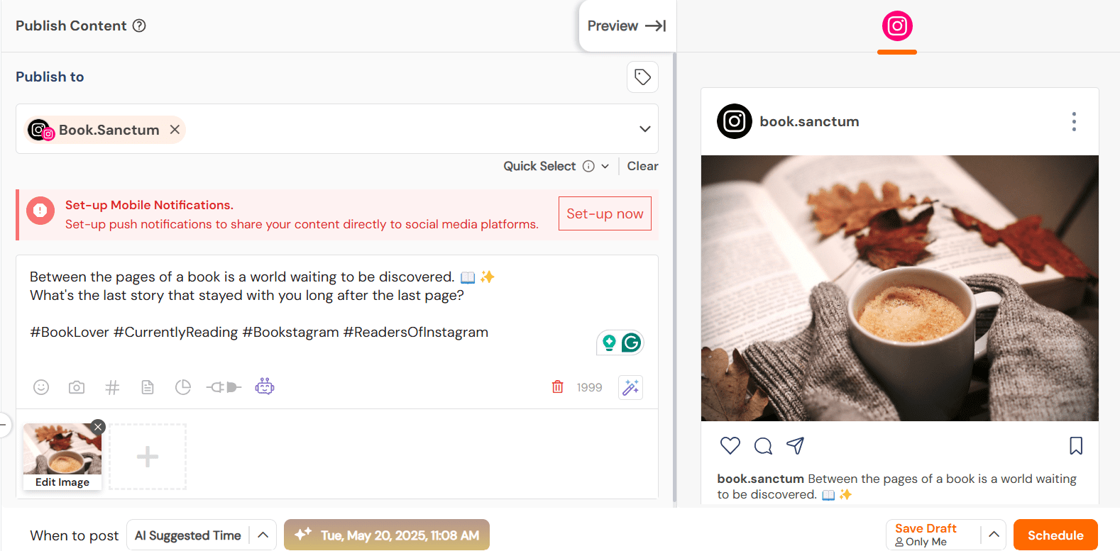 Social Champ’s Scheduling Feature
