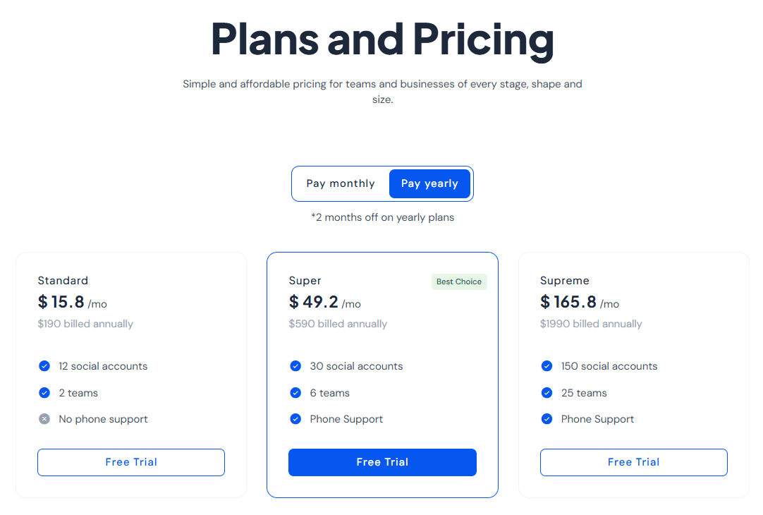 SocialBu's Pricing Plans
