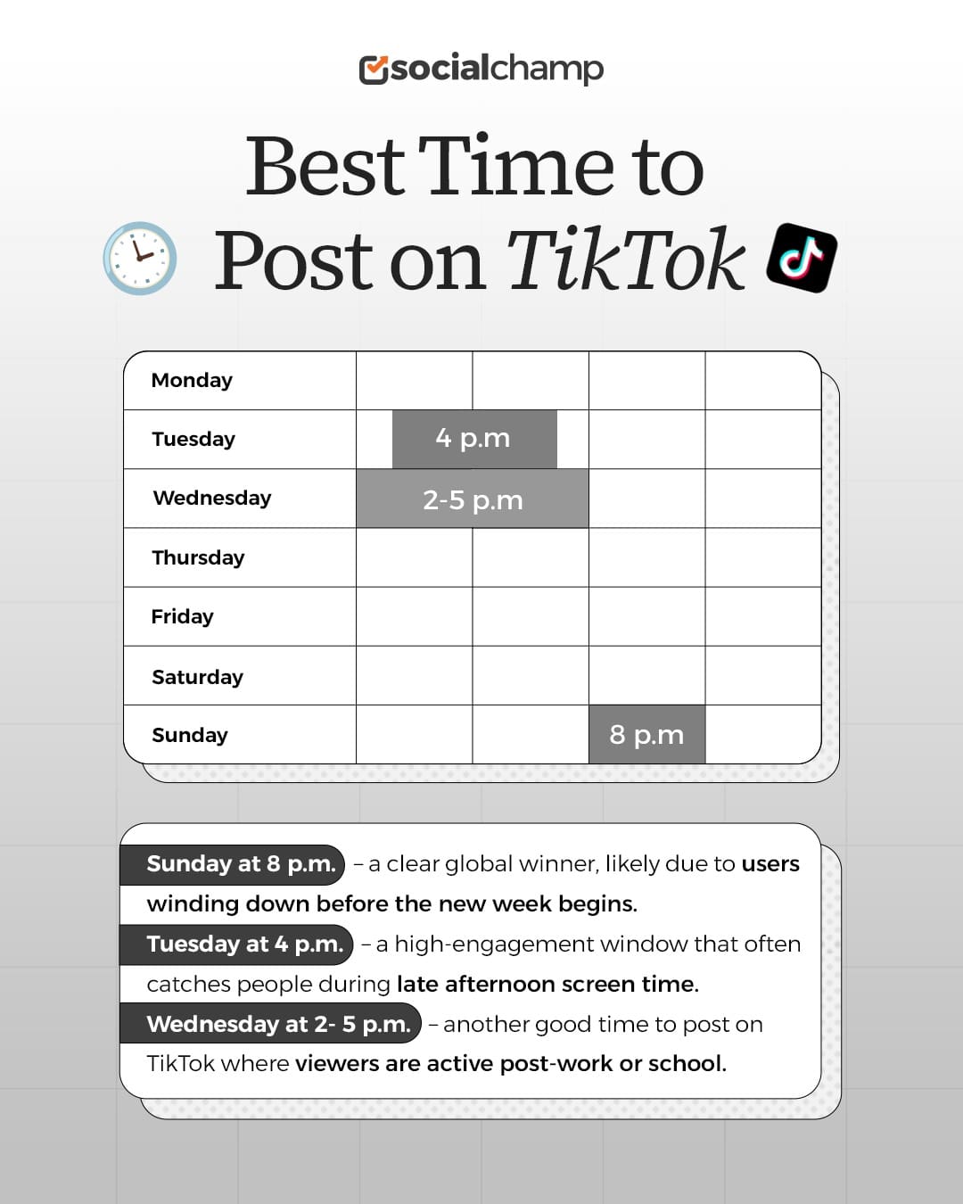 Best Time to Post on TikTok in 2026: Updated Data, Trends & Practical Tips 6 Best Time to Post on TikTok Infographic