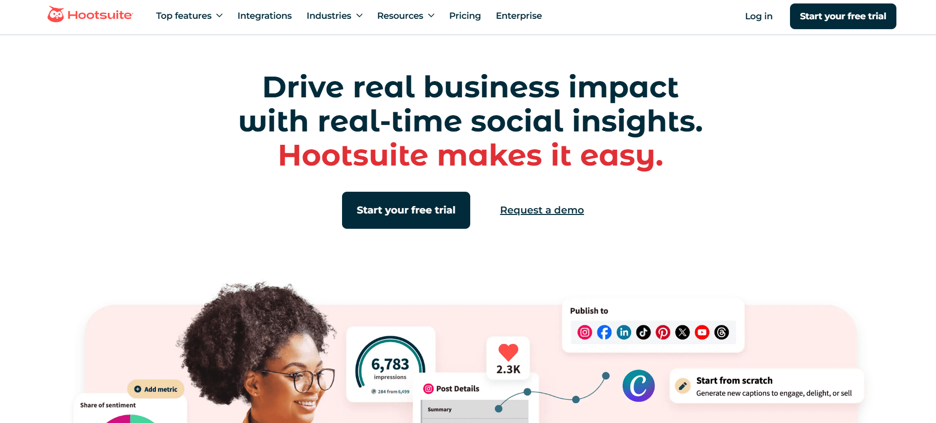Hootsuite's Landing Page