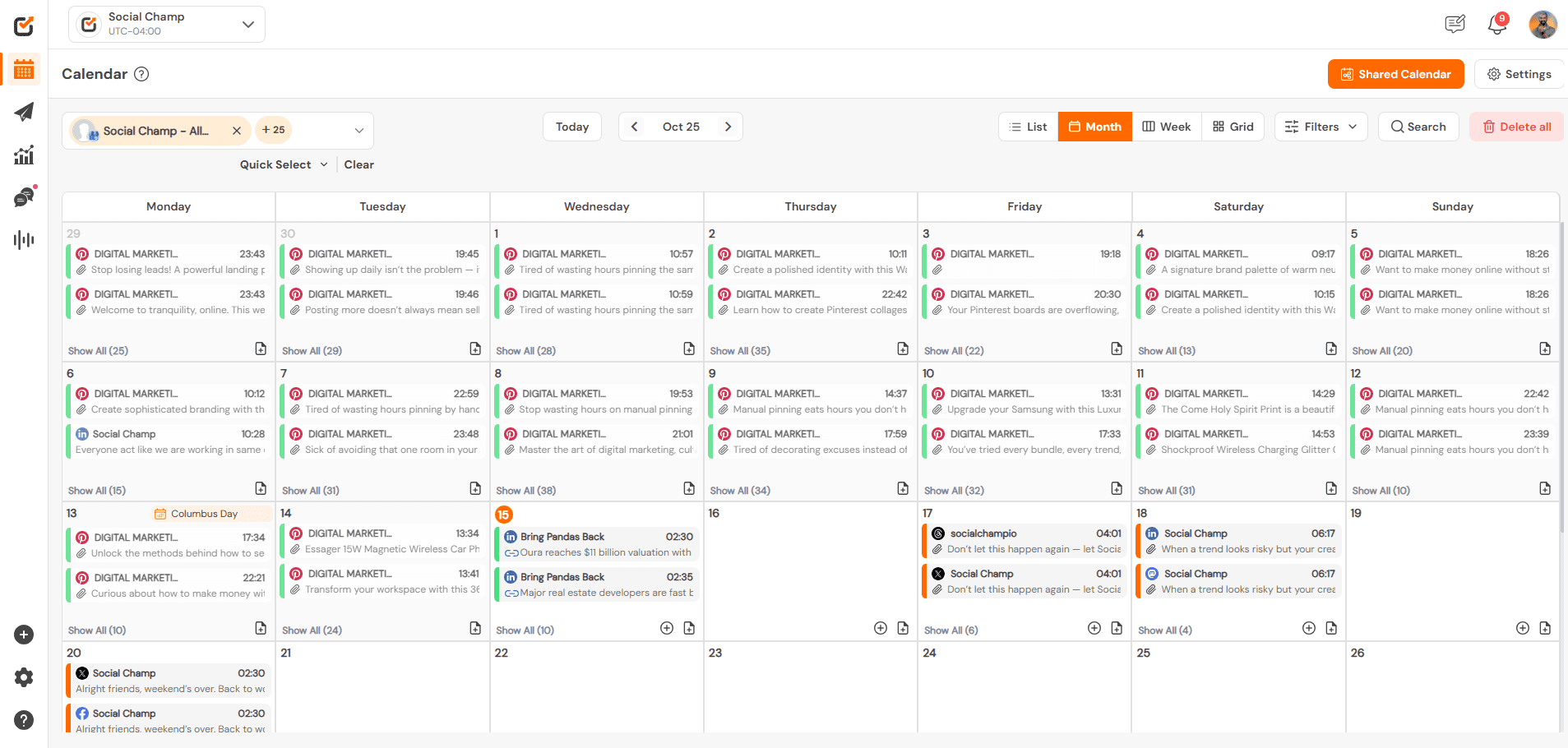 Best Time to Post on Facebook: Insights From Analyzing 3 Million Posts 20 Social Champ's Content Calendar
