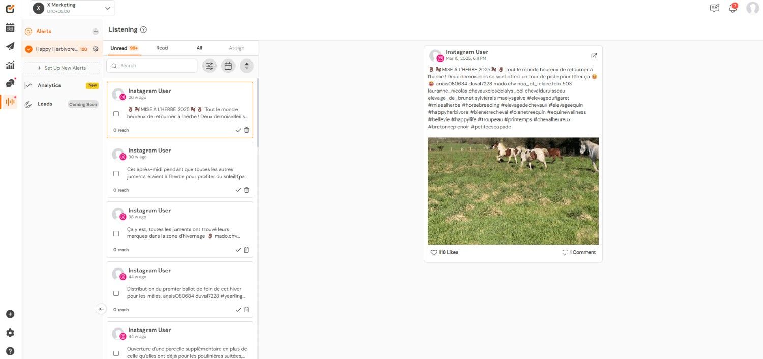 Social Champ's Social Listening Feature