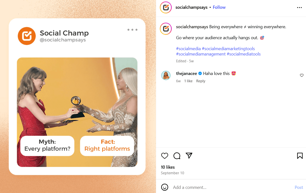 The True Social Media Manager Job Description: 10 Roles You're Actually Playing 8 Social Champ's Instagram Post