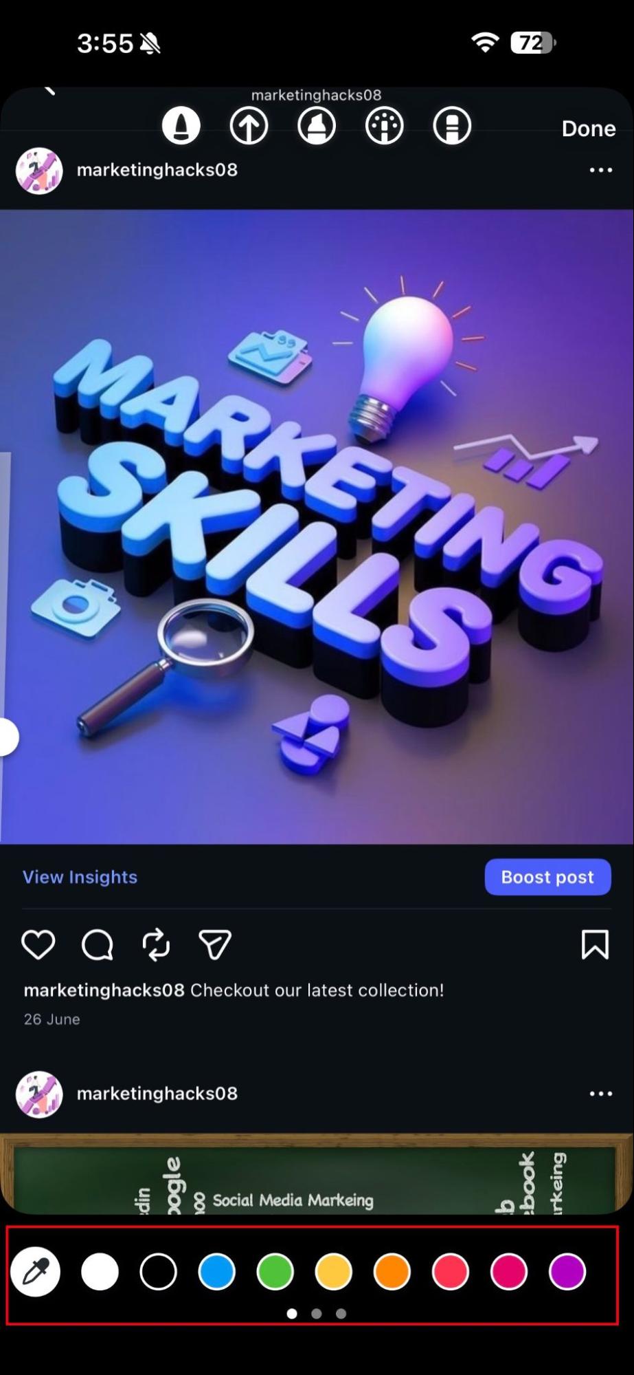 Open the Color Palette