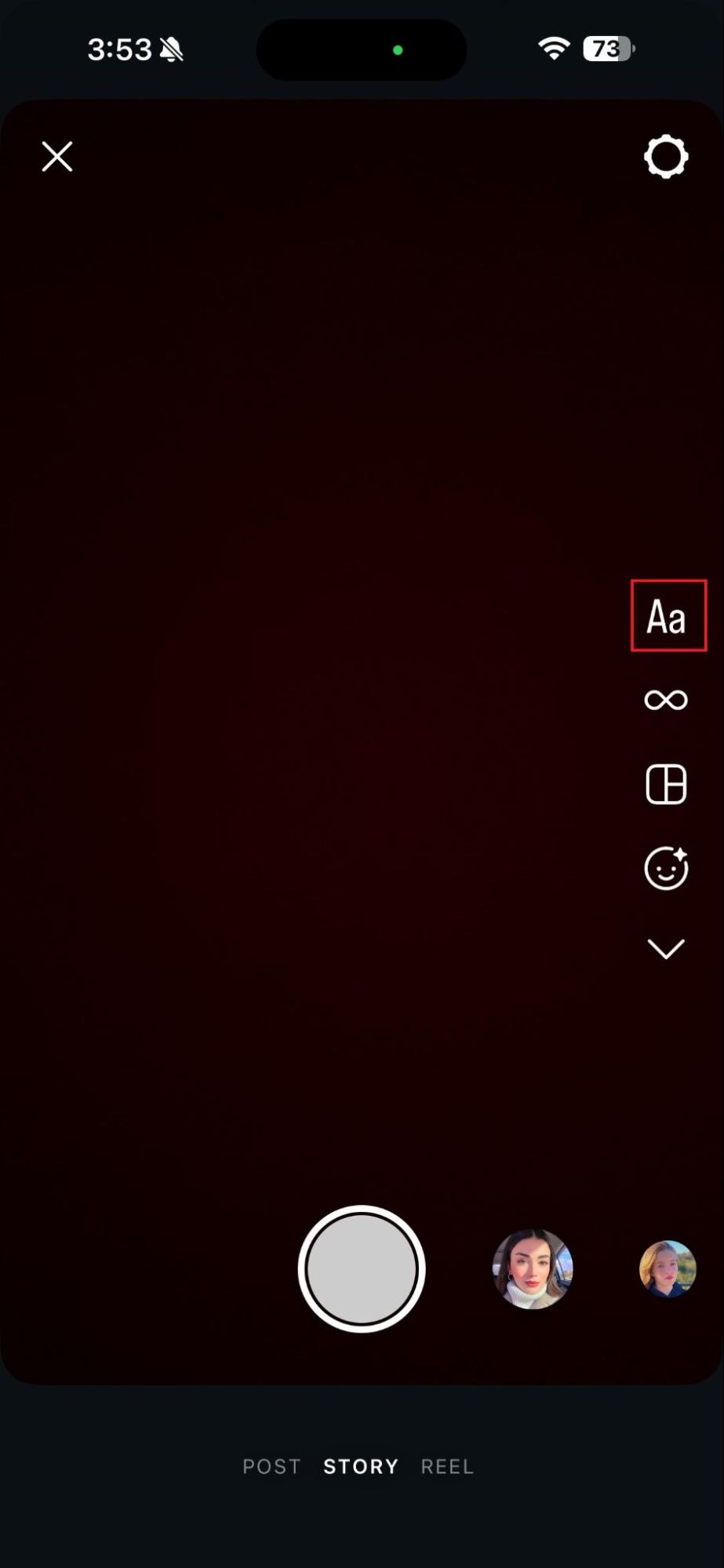 Tap the “Aa” Option