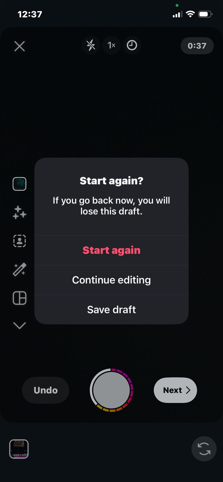 Everything About Instagram Drafts: 2026 Edition 12 Select the Back Arrow Option and Click on Save Draft