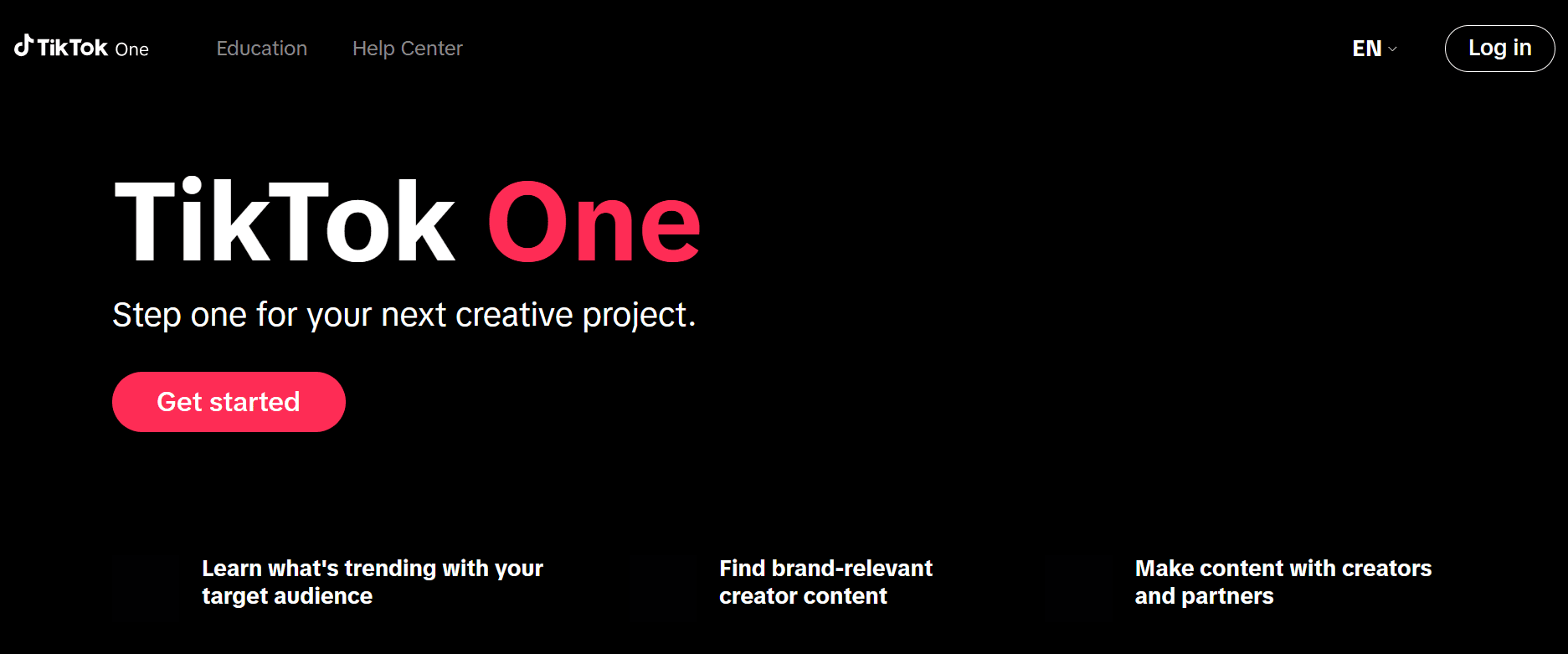 TikTok Creator Marketplace: The Ultimate Guide for Creators, Brands, and Agencies (2026) 5 TikTok One's Landing Page