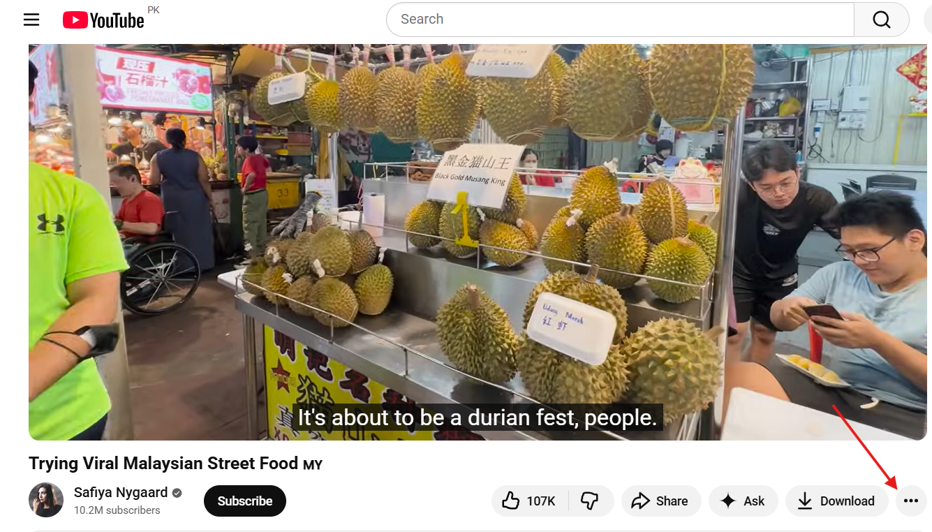 Click on the Three Dots Beside Download Button