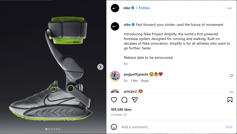 Nike’s Studio Product Photography on Instagram