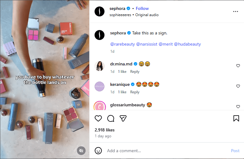 Sephora’s Flat Lay Product Photography on Instagram