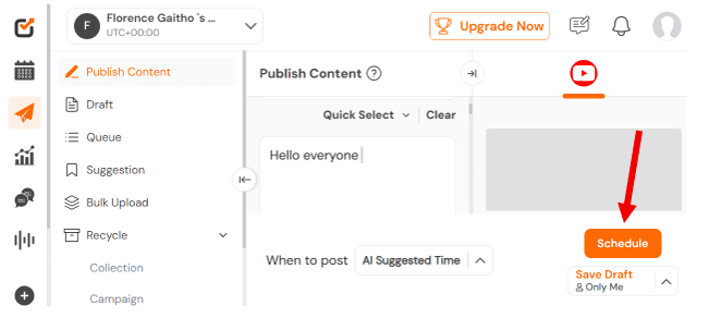 Social Champ’s Scheduling Feature