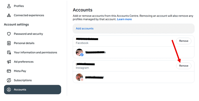 Click the Remove Button