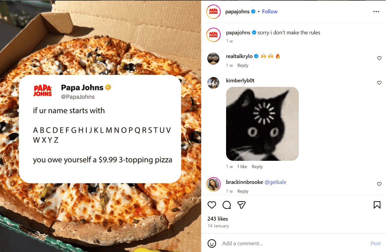 Top 15+ Social Media Skills for Social Media Managers: 30-Day Plan to Level Up 4 Papa John’s Post Showing Community Skills